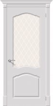 Изображение товара Межкомнатная шпонированная дверь Браво Танго К-23 (Белый) остекленная