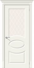 Изображение товара Межкомнатная эмалированная дверь Браво Скинни-21 Whitey остекленная