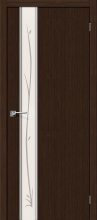 Изображение товара Межкомнатная дверь 3D-graf Браво Глейс-1 Twig 3D Wenge остекленная