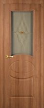 Изображение товара Межкомнатная дверь с эко шпоном Мариам Алекс Орех карамельный остекленная