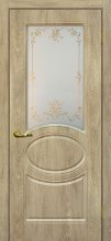Изображение товара Межкомнатная дверь с ПВХ-пленкой Мариам Сиена 1 Дуб песочный остекленная