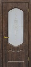 Изображение товара Межкомнатная дверь с ПВХ-пленкой Мариам Сиена 2 Дуб корица остекленная