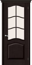 Изображение товара Межкомнатная дверь из массива Белорусские двери М7 Т-06 (Темный Лак) сатинато остекленная