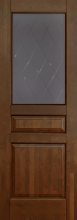 Изображение товара Межкомнатная дверь из массива Ока Валенсия Античный орех остекленная