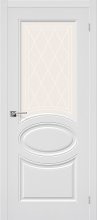 Изображение товара Межкомнатная дверь с ПВХ-пленкой Браво Статус-21 (Белый) остекленная