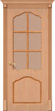 Изображение товара Межкомнатная дверь шпон файн-лайн Браво Каролина Ф-01 (Дуб) остекленная