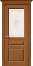 Изображение товара Межкомнатная дверь шпон файн-лайн Статус-15 (Орех) остекленная