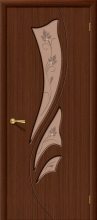 Изображение товара Межкомнатная дверь шпон файн-лайн Браво Эксклюзив Ф-17 (Шоколад) остекленная
