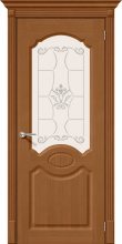 Изображение товара Межкомнатная дверь шпон файн-лайн Селена (Орех) остекленная