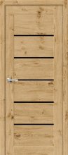 Изображение товара Межкомнатная шпонированная дверь Вуд Модерн-22 barn oak cт. черное