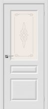 Изображение товара Межкомнатная дверь с ПВХ-пленкой Браво Скинни-15 П-23 (Белый) остекленная