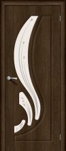 Изображение товара Межкомнатная дверь с ПВХ-пленкой Браво Лотос-2 Dark Barnwood остекленная