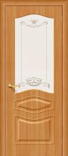 Изображение товара Межкомнатная дверь с ПВХ-пленкой Браво Модена П-18 (МиланОрех) остекленная