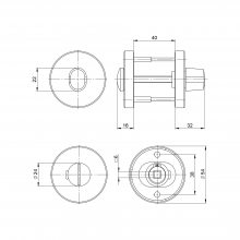 Изображение товара Ручка поворотная BK6.R.DSS201-02 INOX 201 BLACK (с индикатором)