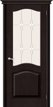 Изображение товара Межкомнатная дверь из массива Белорусские двери М7 Т-06 (Темный Лак) остекленная
