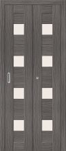 Изображение товара Межкомнатная складная дверь с эко шпоном Порта-23 Grey Veralinga остекленная