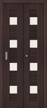 Изображение товара Межкомнатная складная дверь с эко шпоном Порта-23 Wenge Veralinga остекленная