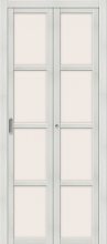 Изображение товара Межкомнатная складная дверь с эко шпоном el`PORTA Твигги V4 Bianco Veralinga остекленная
