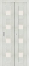 Изображение товара Межкомнатная складная дверь с эко шпоном Порта-23 Bianco Veralinga остекленная