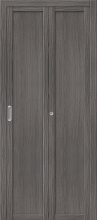 Изображение товара Межкомнатная складная дверьс эко шпоном el`PORTA Твигги M1 Grey Veralinga глухая