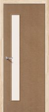 Изображение товара Строительная ламинированная дверь Браво Гост-3 МДФ остекленная
