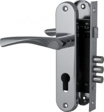 Изображение товара Замок цилиндровый с в комплекте с ручкой LOCKSET.1511W/B (SET F1511W/B) CP хром