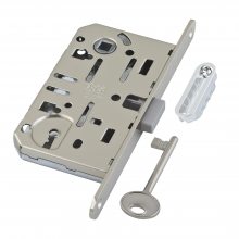 Изображение товара B06101.50.06.640 Корпус врезного замка под кл. (никель) MEDIANA POLARIS с отв. планкой (скин)