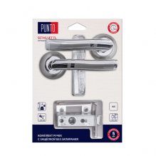 Изображение товара Комплект ручек с защелкой без запирания LM/A SET45R.TL54.JET/HD SN/CP-3 матовый никель/хром