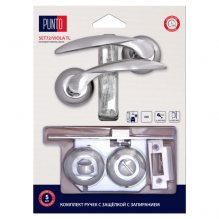 Изображение товара Комплект ручек с защелкой без запирания LM/A SET45R.TL54.VIOLA/HD SN/CP-3 матовый никель/хром