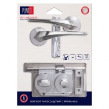 Изображение товара Комплект ручек с защелкой c запиранием LM/A SET72R.RS52.METEOR/HD SN-3 матовый никель