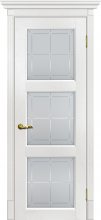 Изображение товара Межкомнатная дверь с эко шпоном Мариам Тоскана-4 Пломбир остекленная