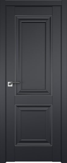 Межкомнатная дверь с эко шпоном PROFILDOORS 27U Черный матовый серебро глухая — фото 1