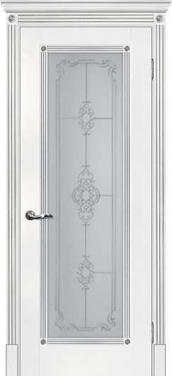 Межкомнатная дверь с эко шпоном Мариам Флоренция 1 Белый остекленная — фото 1