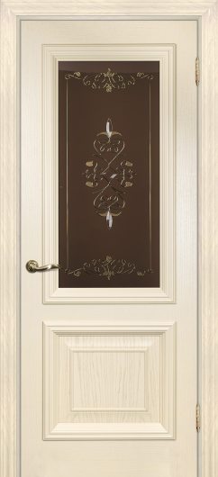 Межкомнатная ульяновская дверь Текона Фрейм 08 Дуб сливочный остекленная — фото 1