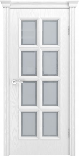 Межкомнатная ульяновская дверь Текона Фрейм 09 Ясень белоснежный остекленная — фото 1