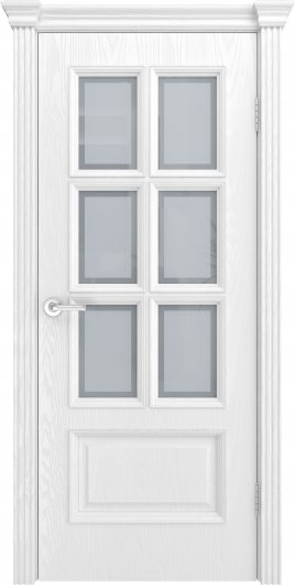 Межкомнатная ульяновская дверь Текона Фрейм 10 Ясень белоснежный остекленная — фото 1