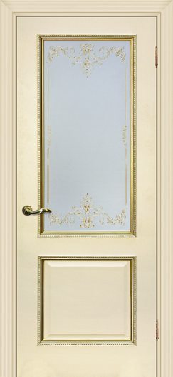 Межкомнатная дверь с эко шпоном Мариам Мурано-1 Магнолия остекленная — фото 1