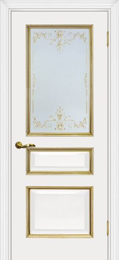 Межкомнатная дверь с эко шпоном Мариам Мурано-2 Белый остекленная — фото 1