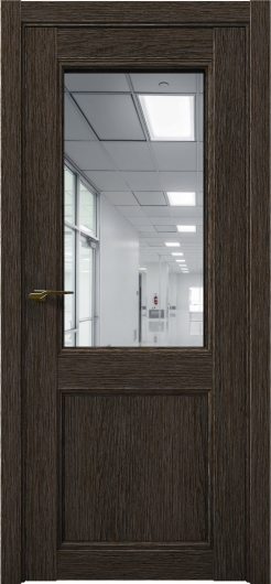 Межкомнатная дверь с экошпоном Aurum Doors Кобальт Co 33 Дуб Темный Зеркало — фото 1