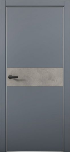 Межкомнатная дверь с экошпоном Aurum Doors Паладий Pd 5 Антрацит Анодированная кромка Al Бетон LOFT — фото 1