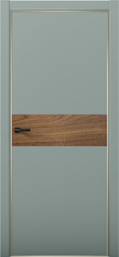 Межкомнатная дверь с экошпоном Aurum Doors Паладий Pd 5 Deep Green Gold Edition Орех Пекан — фото 1
