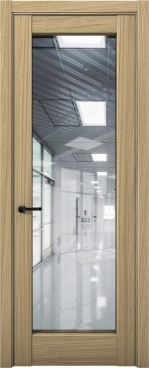 Межкомнатная дверь с экошпоном Aurum Doors Кобальт Co 42 Дуб Светлый Прозрачное зеркало — фото 1