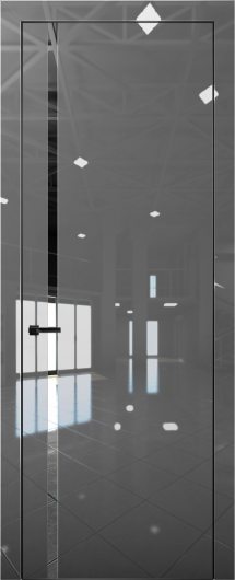 Межкомнатная дверь с экошпоном Aurum Doors Платина Pt 8 Crystall Gray Black Edition Зеркало — фото 1