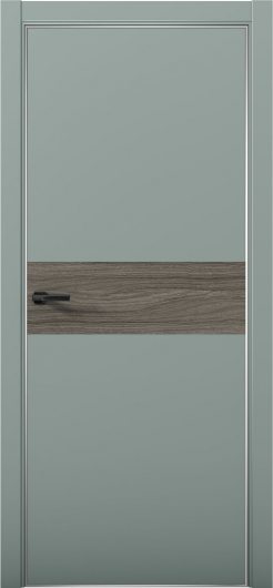 Межкомнатная дверь с экошпоном Aurum Doors Паладий Pd 5 Deep Green Анодированная кромка Al Дуб Миндаль — фото 1