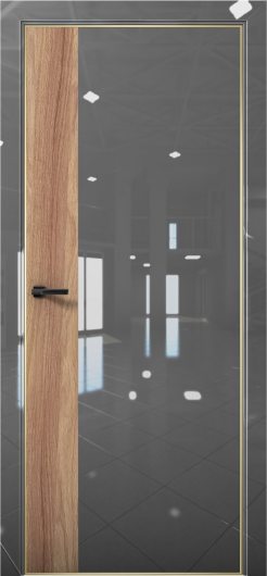 Межкомнатная дверь с экошпоном Aurum Doors Платина Pt 6 Crystall Gray Gold Edition Дуб Натуральный — фото 1