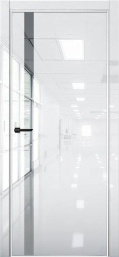 Межкомнатная дверь с экошпоном Aurum Doors Платина Pt 7 Crystall White Al White Зеркало — фото 1