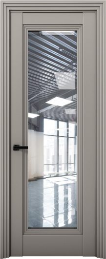 Межкомнатная дверь с экошпоном Aurum Doors Кобальт Co 38 Варм грей Прозрачное стекло — фото 1