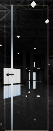 Межкомнатная дверь с экошпоном Aurum Doors Платина Pt 8 Crystall Black Gold Edition Сильвер грей — фото 1