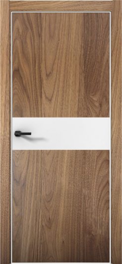 Межкомнатная дверь с экошпоном Aurum Doors Плутоний Pu 5 Орех Пекан Al White Аляска — фото 1
