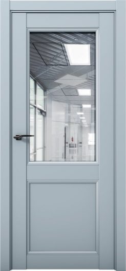 Межкомнатная дверь с экошпоном Aurum Doors Кобальт Co 33 Deep Blue Прозрачное зеркало — фото 1